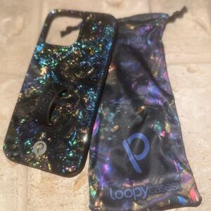 Loopy - 16 Max - Abalone - Black and Blue Phone Cover with Bag